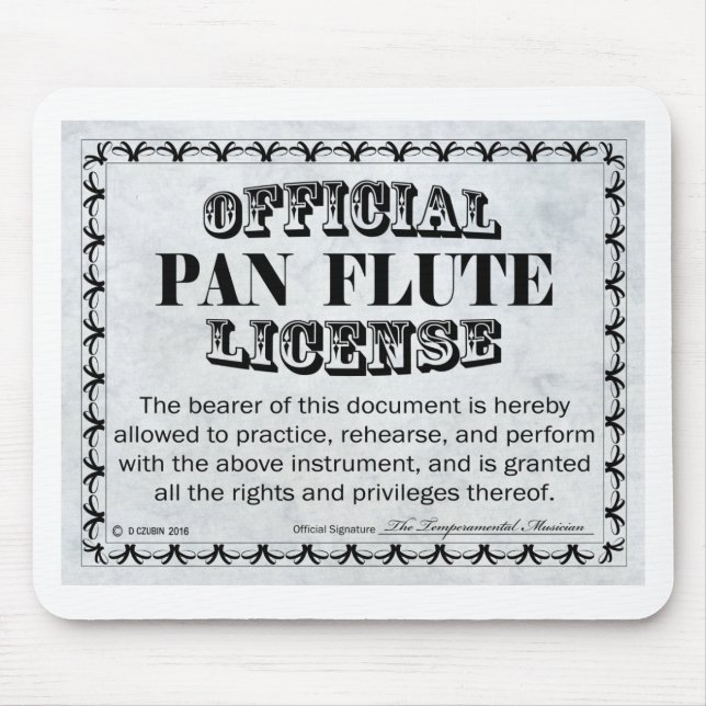 Pan Flute-licens Musmatta (Framsidan)