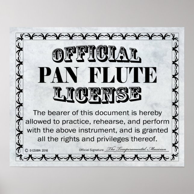Pan Flute-licens Poster (Framsidan)