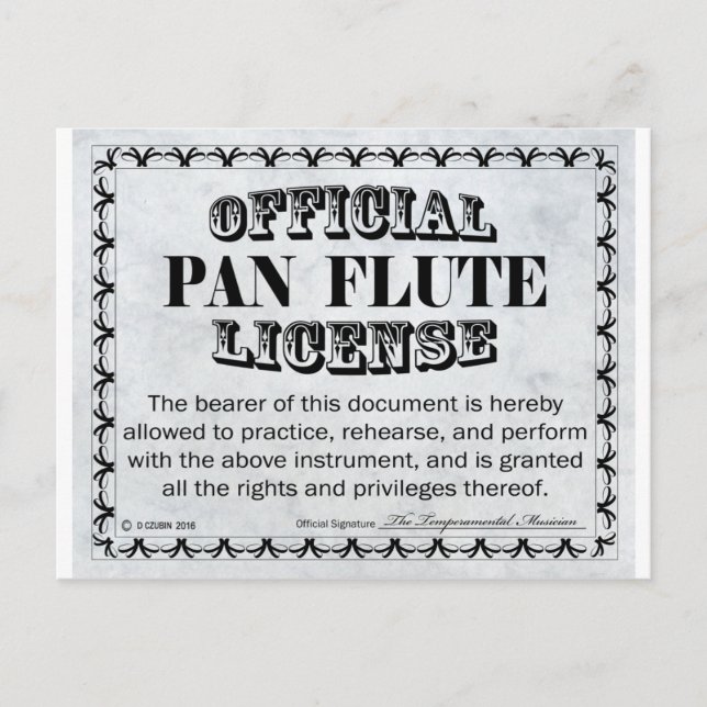 Pan Flute-licens Vykort (Framsida)