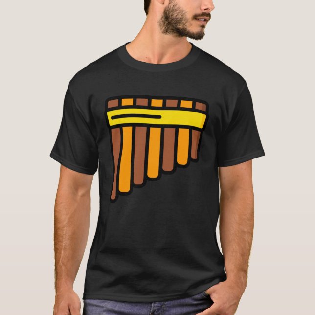 Pan Flute Musical Instrument Flutist  1 T Shirt (Framsida)
