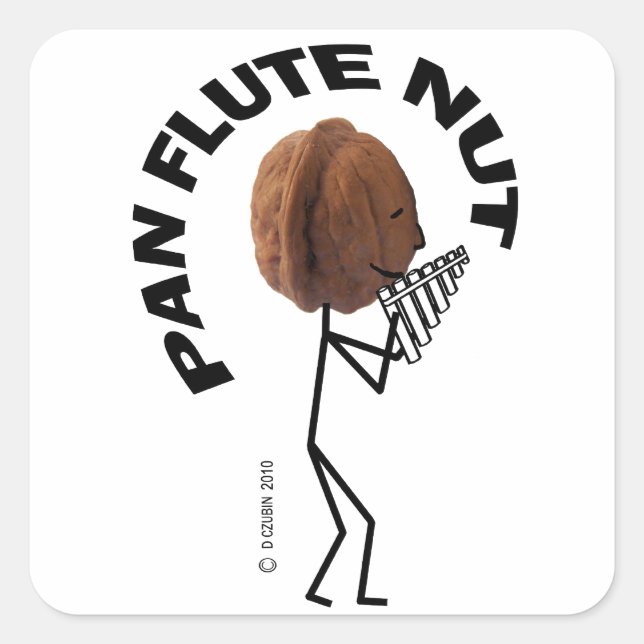 Pan Flute Nöt Fyrkantigt Klistermärke (Framsida)