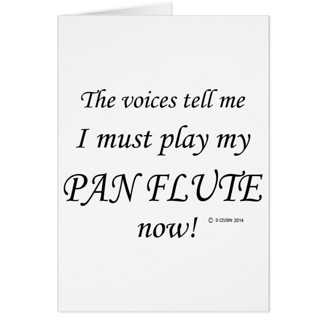 Pan Flute Voices säger must Play Hälsningskort (Framsidan)