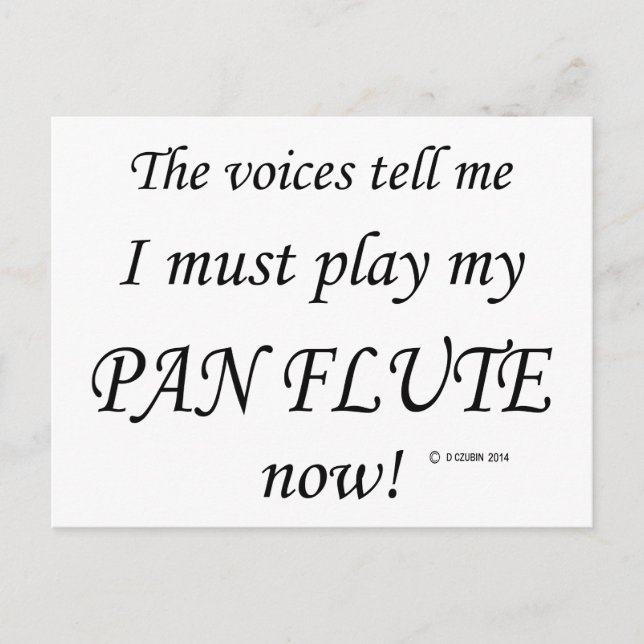 Pan Flute Voices säger must Play Vykort (Framsida)