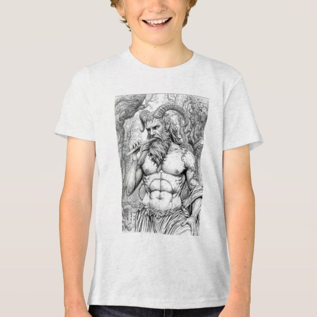 Pan Greek God of Nature and Music - Mythological A T Shirt (Framsida)