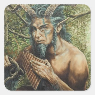 Pan-gud för skogen/vild - Vind i Willows Fyrkantigt Klistermärke