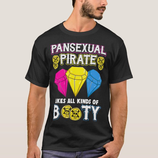 Pan Högers Pan Pride Gay Pirat Booty HGBTQ  T Shirt (Framsida)