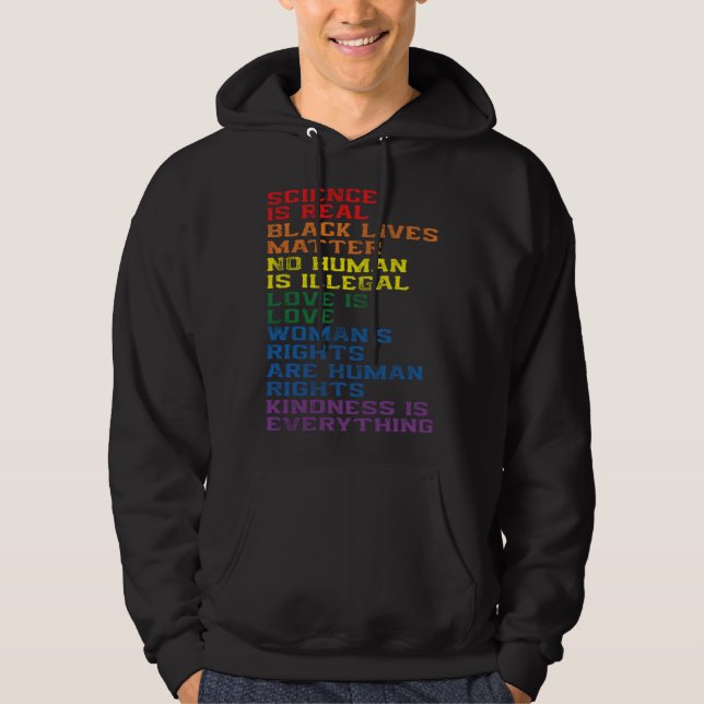 Pan Love Trans Coming Out Homo LGBTQ Supporter Que Hoodie (Framsida)