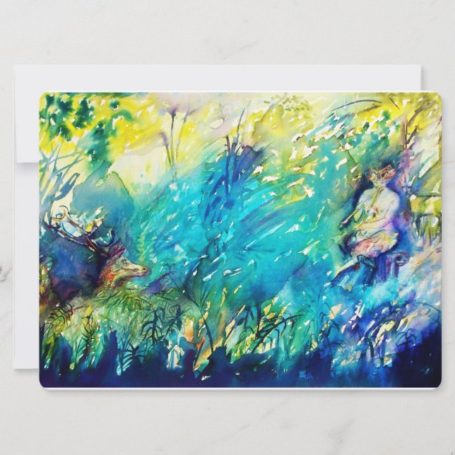 PAN OCH HJORT I GRÖNT SKOGEN (Framsida)