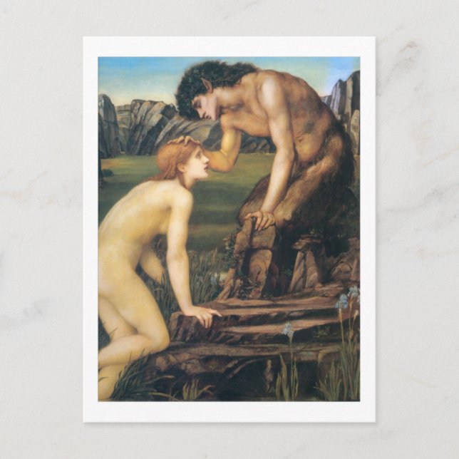 Pan och Psyche - Edward Burne-Jones Vykort (Framsida)