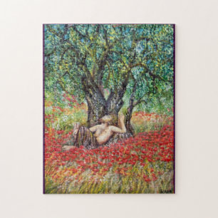 PAN, OLIVE TRÄD OCH POPY FÄLT PUSSEL