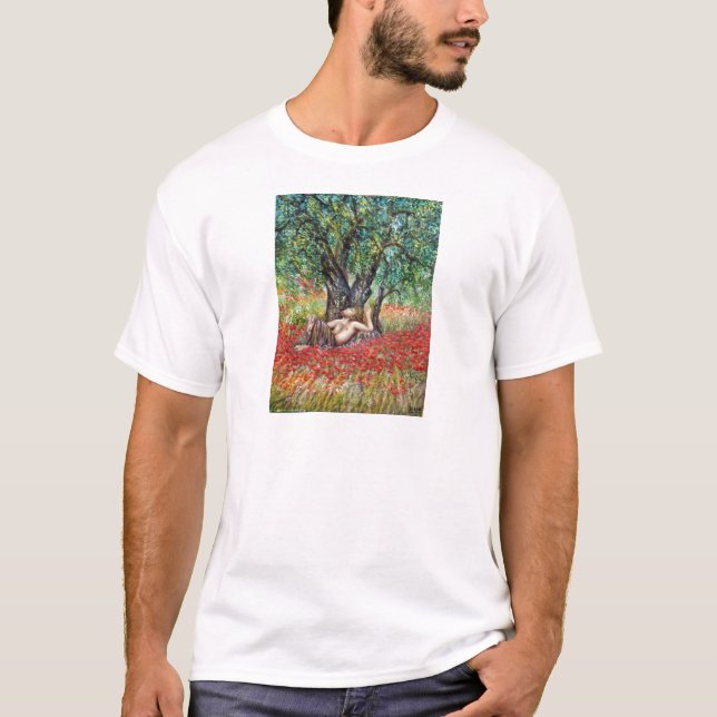 PAN, OLIVE TRÄD OCH POPY FÄLT TEE SHIRT (Framsida)