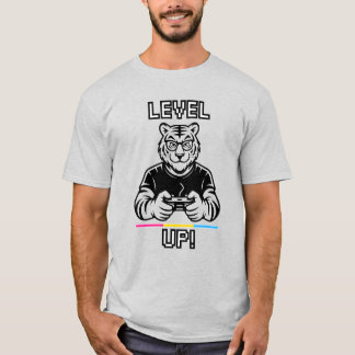 Pan Pride Gaymer Tiger Level Up Tröja - Gamer T-sh