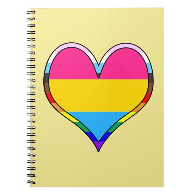 Pan Pride Heart - bärbar dator Anteckningsbok (Framsidan)