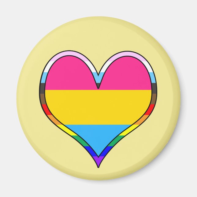 Pan Pride Heart Magnet (Framsidan)