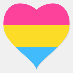 Pan Pride Heart Sticker Hjärtformat Klistermärke