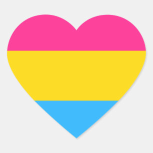 Pan Pride Heart Sticker Hjärtformat Klistermärke