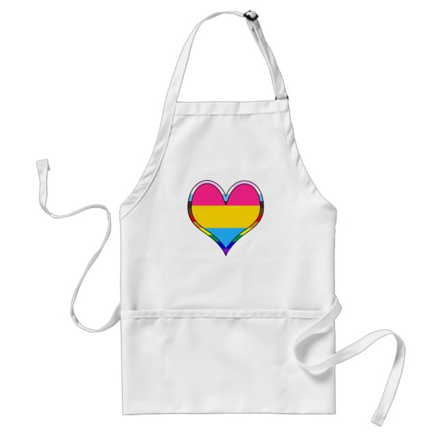 Pan Pride Heart Vuxen Apron Förkläde (Framsidan)