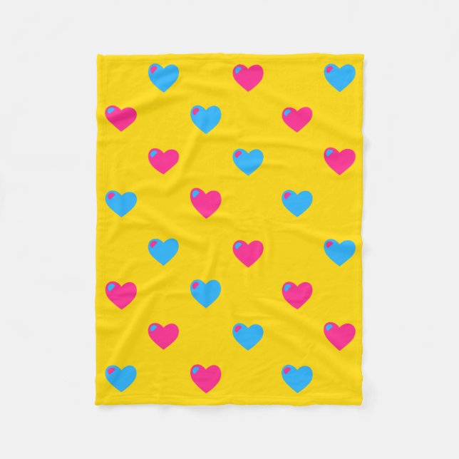 Pan Pride Hearts Fleecefilt (Framsidan)