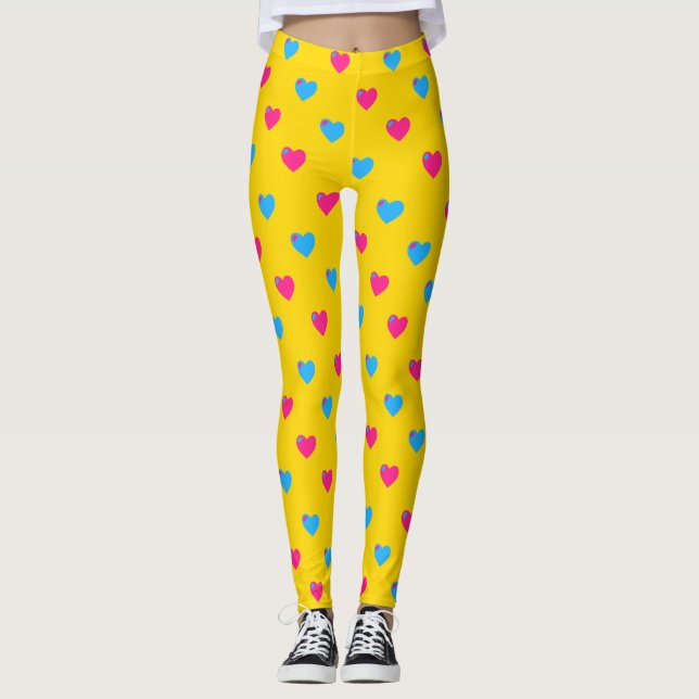 Pan Pride Medium Hjärtan Leggings (Framsida)