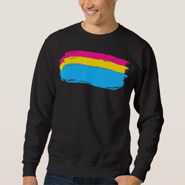 Pan Pride Month Lgbt Pansexuality Flagga Queer Pan Lång Ärmad Tröja (Framsida)