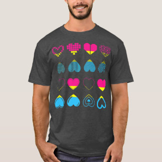 Pan Pride Pansexuality Flagga Heart LGBT Pride Mån T Shirt