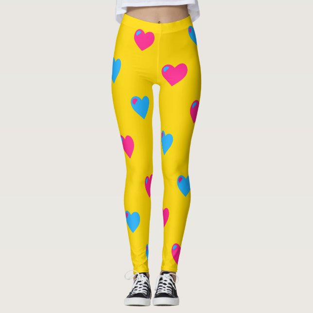 Pan Pride Stora Hjärtan Leggings (Framsida)