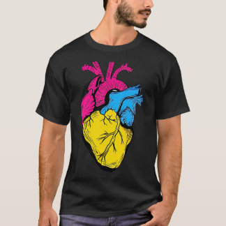 Pan-Pridet HGBQ Retro Pansexual Heart T Shirt
