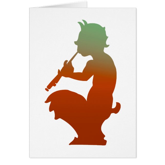Pan Satyr Flöte flute Hälsningskort (Framsidan)