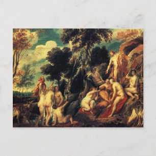 Pan straffad av Nymphs av Jacob Jordaens Vykort