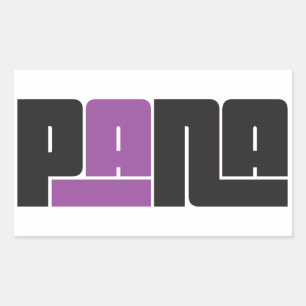 Pana Black and Lila Rektangulärt Klistermärke