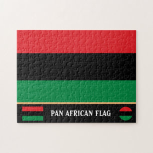 Panafrikansk Flagga och Unia-symbol/sportfantast Pussel
