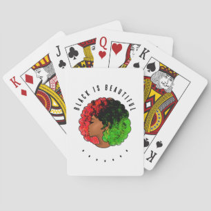 Panafrikansk svart flicka kvinna röd grön stolthet casinokort