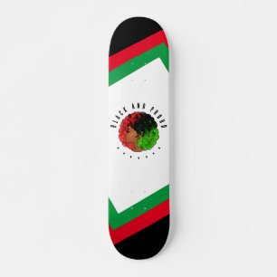 Panafrikansk svart flicka kvinna röd grön stolthet mini skateboard bräda 18,5 cm