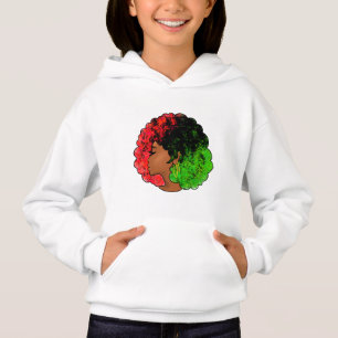 Panafrikansk svart flicka kvinna röd grön stolthet t shirt