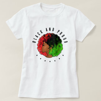 Panafrikansk svart flicka kvinna röd grön stolthet t shirt