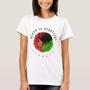 Panafrikansk svart flicka kvinna röd grön stolthet t shirt