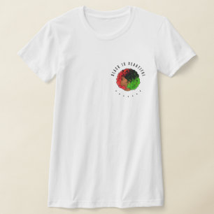 Panafrikansk svart flicka kvinna röd grön stolthet t shirt