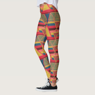 Panafrikanska färgade triangeln Mönster Leggings