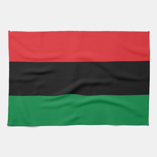 Panafrikanska Flagga- och UNIA-symbolen/sportfanta Kökshandduk (Horisontell)