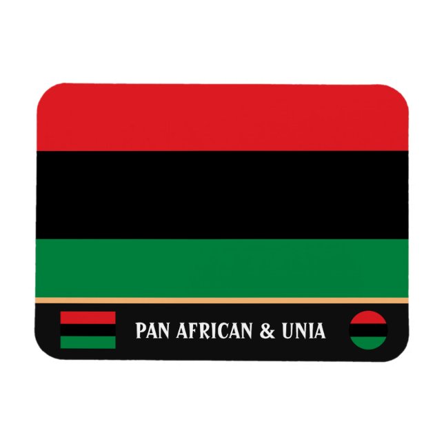 Panafrikanska Flagga- och UNIA-symbolen/sportfanta Magnet (Horisontell)