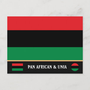 Panafrikanska flaggan & UNIA-symbol / sportfan Vykort