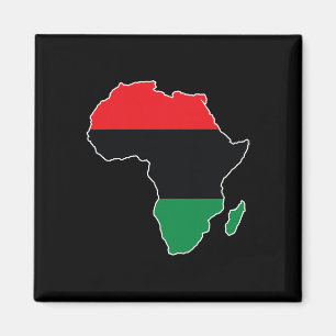 Panafrikanska Unia Flagga Kart Kontinent Svart His Magnet
