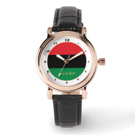 Panafrikanska, Unia Flagga Symbol trendig mode Armbandsur