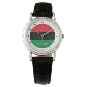 Panafrikanska, Unia Flagga Symbol trendig mode Armbandsur