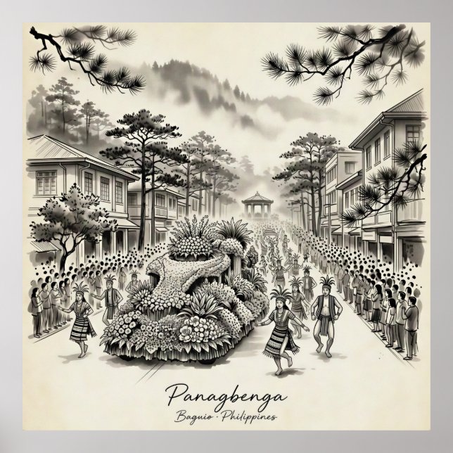 Panagbenga Festival Baguio Filippina Blomsterfest Poster (Framsidan)