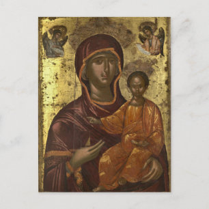 Panagia Odigitria Ortodox ikon Vykort