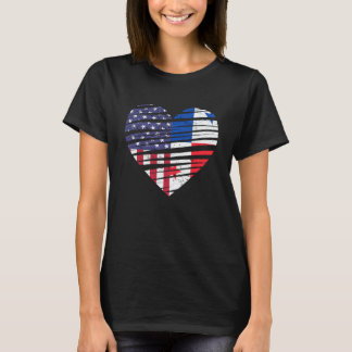 Panama Amerikanskt Odlat Hjärta USA Patriotiskt Ku T Shirt