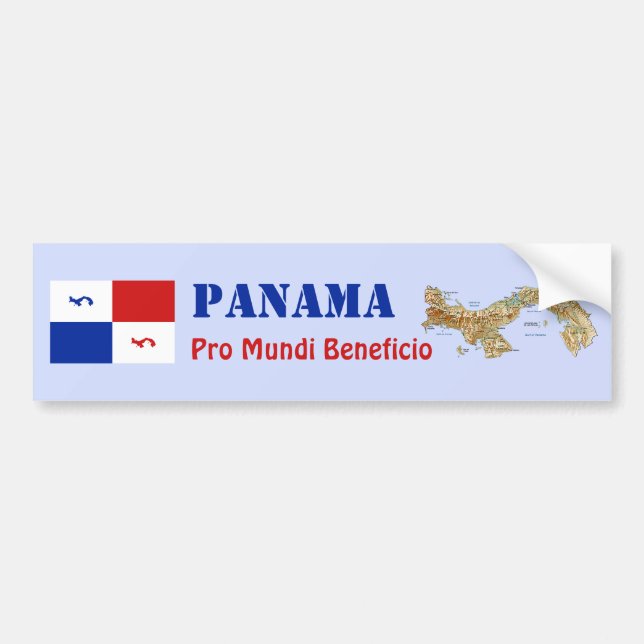 Panama Banner + Karta Bumper Sticker Bildekal (Framsidan)
