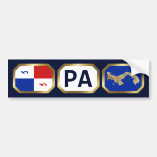 Panama Banner Karta Code Bumper Sticker Bildekal