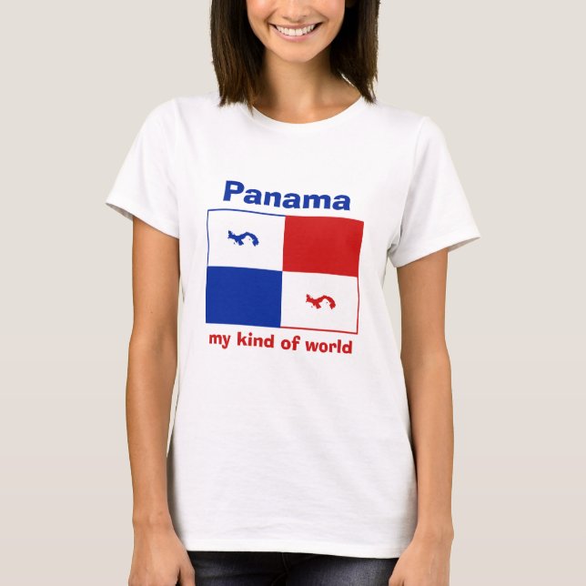 Panama Banner + Karta + Text T-Shirt (Framsida)